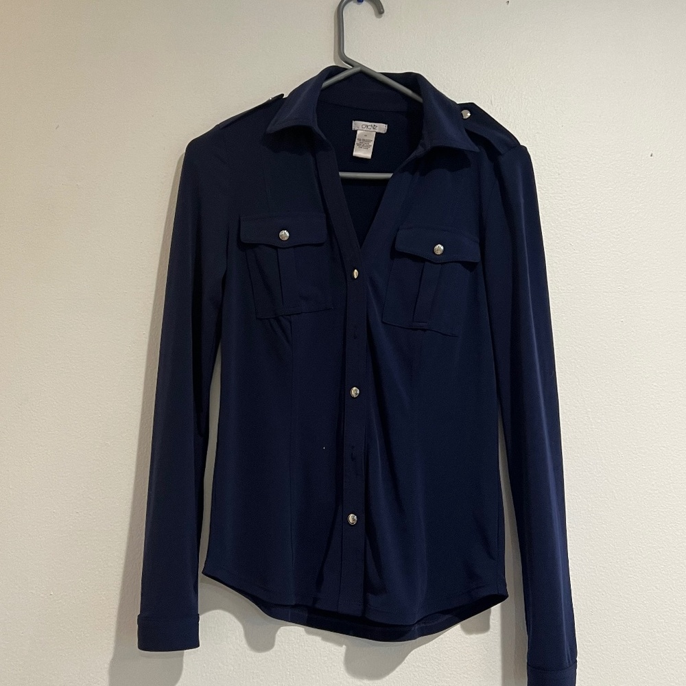 blue button up